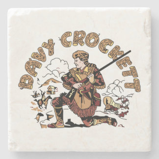 Retro Davy Crockett Stenen Onderzetter