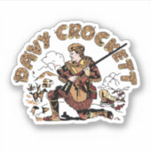 Retro Davy Crockett Sticker (Voorkant)
