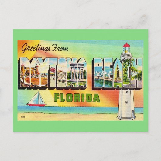 Retro Daytona Beach ansichtkaart Briefkaart (Voorkant)