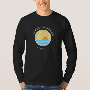 Retro Daytona Beach Florida Kleurrijke Ocean Sunse T-shirt