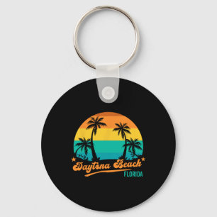 Retro Daytona Beach Mannen vrouwen Koel Florida st Sleutelhanger