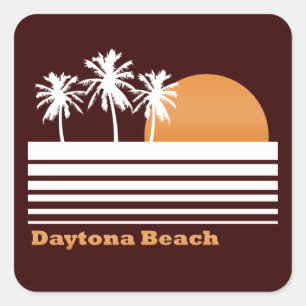 Retro Daytona Beach-stickers Vierkante Sticker