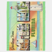 Retro Daytona Beach Worpdeken Fleece Deken (Voorkant)