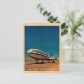 Retro DC10 Briefkaart voor vliegtuigreizen (Staand voorkant)