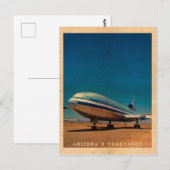 Retro DC10 Briefkaart voor vliegtuigreizen (Voorkant / Achterkant)