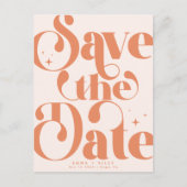 Retro De datumfoto opslaan | terracotta Briefkaart (Voorkant)