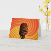 Retro de douanewenskaart van de Microfoon Kaart (Gele Bloem)