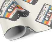 Retro de grootste hit cassette patroon bruiloft cadeaupapier (Rol Hoek)
