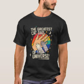 Retro De Grootste Kat Pap van het Universum Vaders T-shirt (Voorkant)