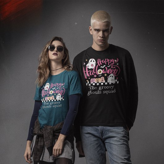 Retro de Groovy Ghouls Squad Halloween T-shirt