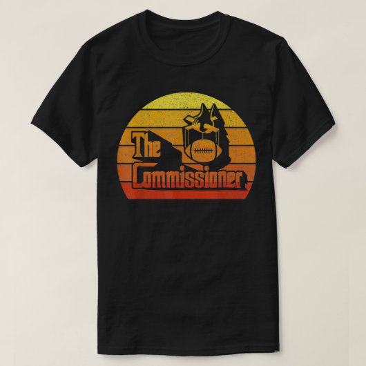 Retro de heer fantasy Football Commish vi T-shirt (Design voorkant)