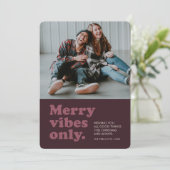 Retro de kwaadsprekersplaten plus een fotokaart feestdagenkaart (Staand voorkant)