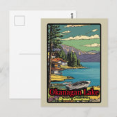 Retro de Okanagan Lake landschap  strip 70 Briefkaart (Voorkant / Achterkant)