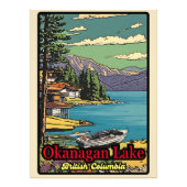 Retro de Okanagan Lake landschap  strip 70 Foto Afdruk (Voorkant)