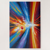 Retro de rode en oranje willekeurige explosie in h legpuzzel (Verticaal)