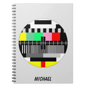 Retro de testscherm van kleurenTV Notitieboek