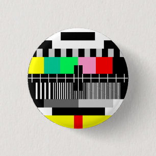 Retro de testscherm van kleurenTV Ronde Button 3,2 Cm
