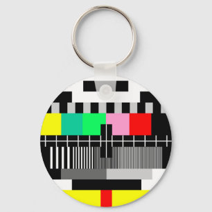 Retro de testscherm van kleurenTV Sleutelhanger