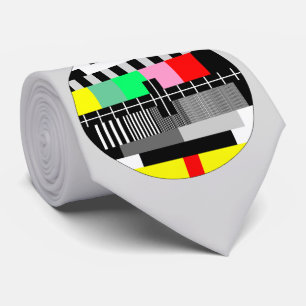Retro de testscherm van kleurenTV Stropdas
