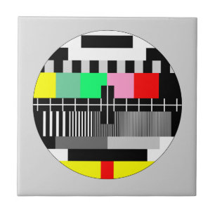 Retro de testscherm van kleurenTV Tegeltje