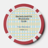 RETRO DE VRIJGELLLEN WEEKEND CLUB BLAUW GEEL DATUM POKER CHIPS (Achterkant)