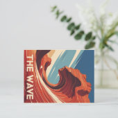Retro De Wave Rock Formation Woestijn Briefkaart (Staand voorkant)