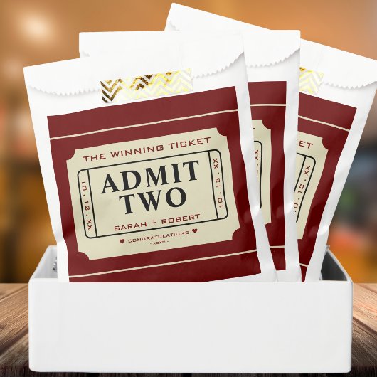 Retro De Winnende Ticket Stub Geef Twee Bruiloft t Bedankzakje