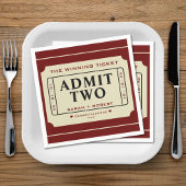 Retro De Winnende Ticket Stub Geef Twee Bruiloft t Servet