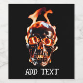 Retro Dead Burning Skelet Schedel in Vuur DIY Naam Wijn Etiket (Enkel label)