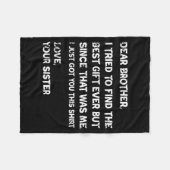 Retro Dear Brother I Tried To Find The  Fleece Deken (Voorkant (Horizontaal))