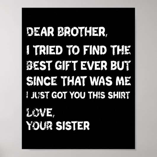 Retro Dear Brother I Tried To Find The  Poster (Voorkant)