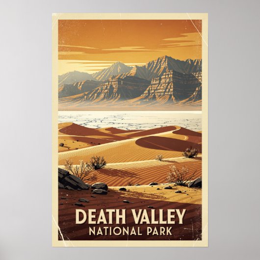 Retro Death Valley National Park Poster (Voorkant)