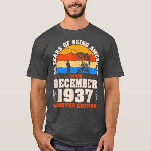 Retro december 1937 85-jarige visliefhebber 85ste t-shirt