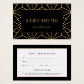 Retro  deco cadeaubon visitekaartje (Voorkant /achterkant)