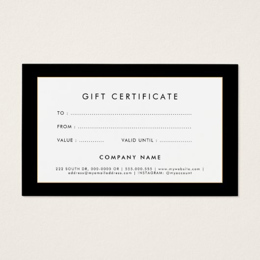 Retro deco cadeaubon visitekaartje (Achterkant)