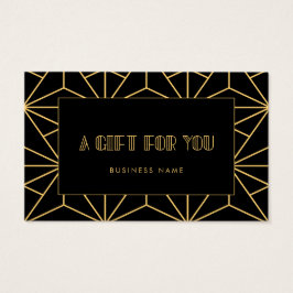 Retro  deco cadeaubon visitekaartje