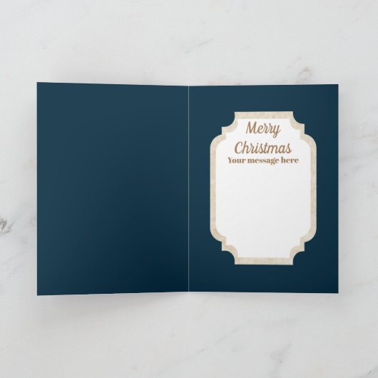 Retro  deco-dame kerstfeestdag feestdagen kaart (Binnen)