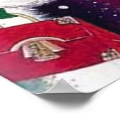 Retro  deco kerstdames poster (Hoek)