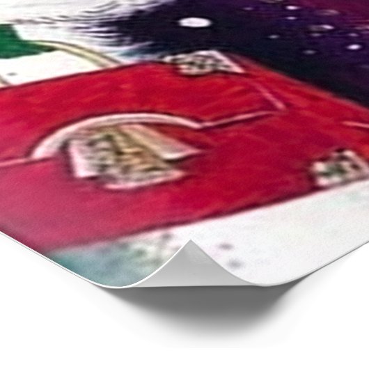 Retro  deco kerstdames poster (Hoek)