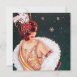 retro  deco lady add message Holiday Feestdagenkaart<br><div class="desc">retro  deco lady add message Holiday</div>