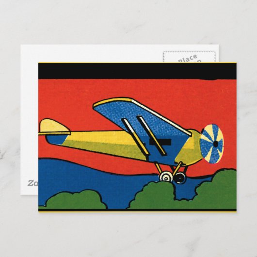 Retro Deco Plane Briefkaart (Voorkant / Achterkant)