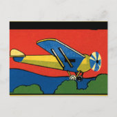 Retro Deco Plane Briefkaart (Voorkant)