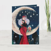 Retro  decodame kerst feestdagen kaart (Voorkant)