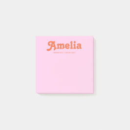 Retro decoratieve minimalistische roze oranje post-it® notes