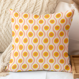 Retro decoratieve patroon roze oranje geel kussen