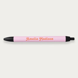 Retro decoratieve roze oranje pen