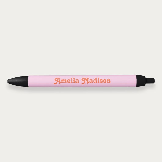 Retro decoratieve roze oranje pen