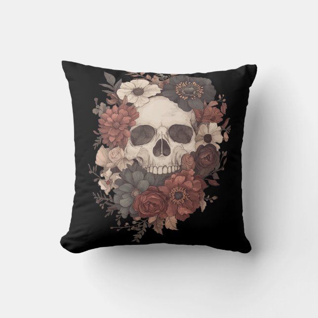  Retro Decoratieve Suikerschedel Halloween Kussen (Voorkant)