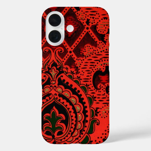 Retro decoratieve textielbehangpatroon Case-Mate iPhone case (Achterkant)