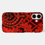 Retro decoratieve textielbehangpatroon Case-Mate iPhone case (Achterkant (horizontaal))